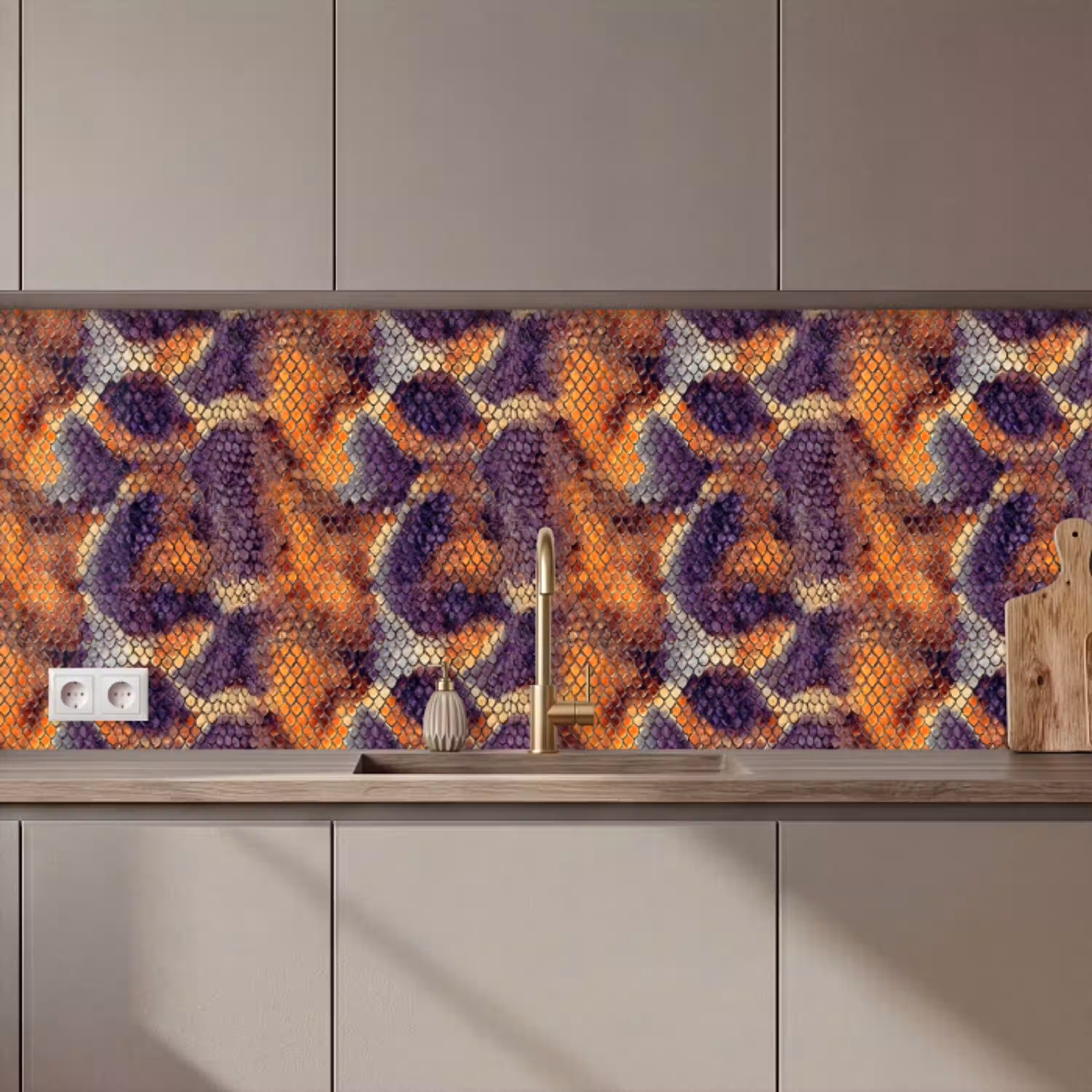 Slang - Schubben - Kleurrijk keuken achterwand 2 middel 871 zz_3dshopping