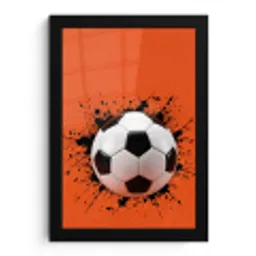 Voetbal - Verf - Sport - Oranje fotolijst zwart zonder passe partout klein -3d