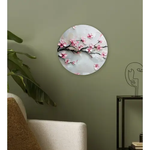 Bloesem - Kunstzinnig - Roze - Sakura Wandcirkel plexiglas klein -sfeer3