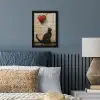 Street art - Kat - Ballon - Graffiti - Banksy fotolijst zwart zonder passe partout klein -sfeer3