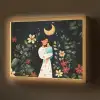 Moeder - Kind - Kleurrijk - Bloemen Light Box met batterij (Wandlamp) middel -z3d_website