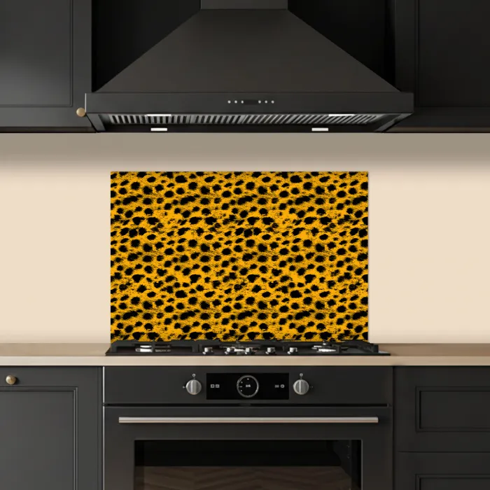 Vlekken - Oranje - Luipaard keuken achterwand spatscherm klein 900 -sfeer1