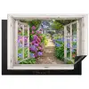 Hortensia - Doorkijk - Bloemen - Zomer - Paars - Pad Inductie beschermer vinyl 3mm middel -3d