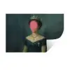 Kroon - Roze druipend verf - Portret Muursticker klein -3d