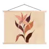 Minimalistisch - Bloem - Bladeren - Beige textielposter latten blank klein -3d