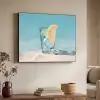 Glas - ijsblokjes - Citroen Textielframe zwart klein -sfeer3