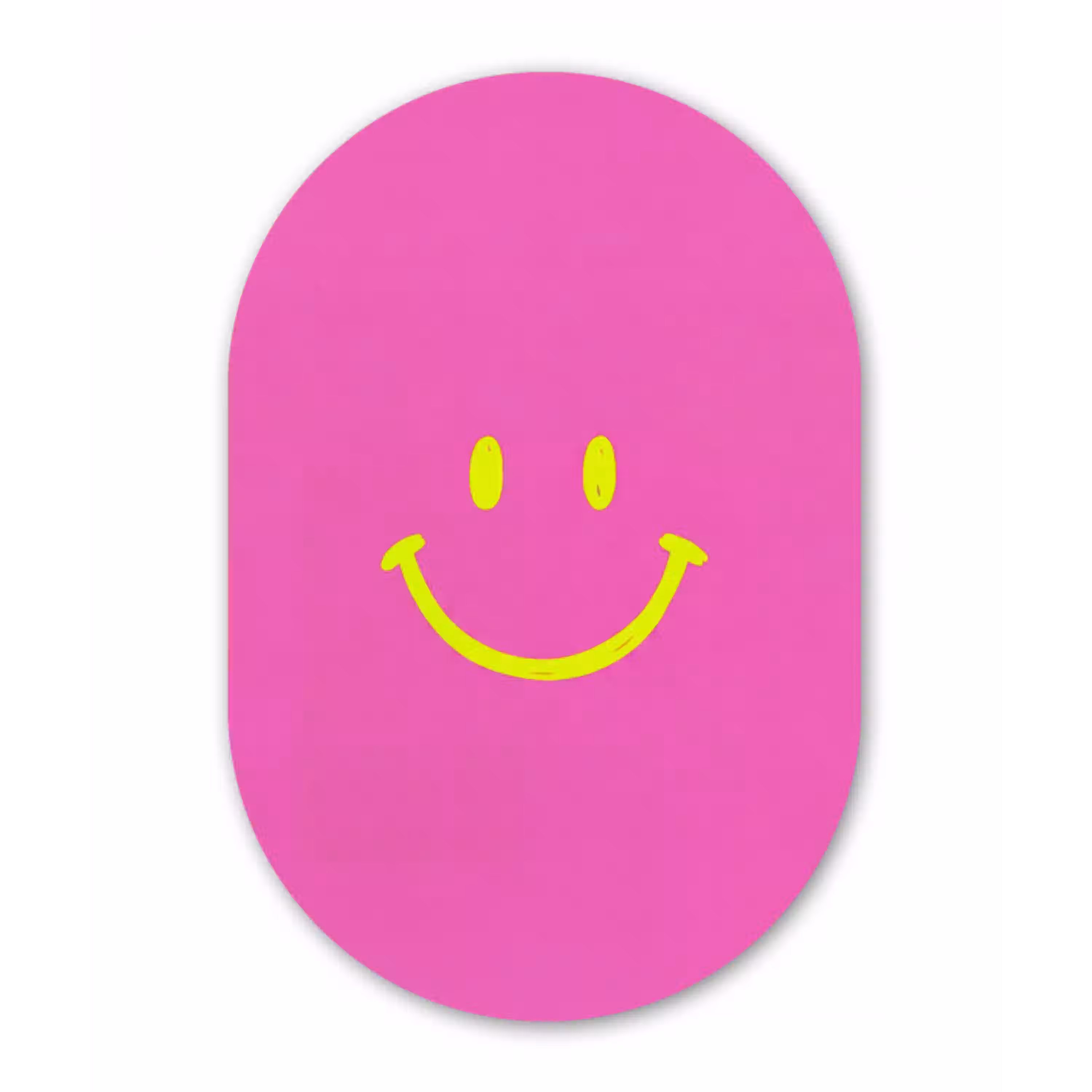 Smiley - Vrolijk - Roze Wandcirkel Ovaal Aluminium middel -3d