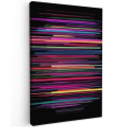 Gaming - Abstract - Lijnen - Horizontaal - Kleurrijk Tuinposter op houten frame 2 cm dik middel -3d