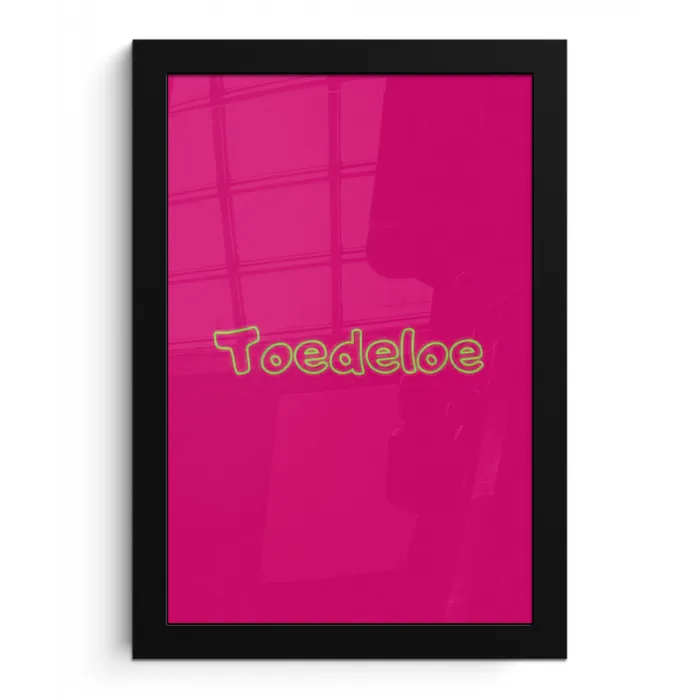 Toedeloe - Groen - Roze fotolijst zwart zonder passe partout klein -3d
