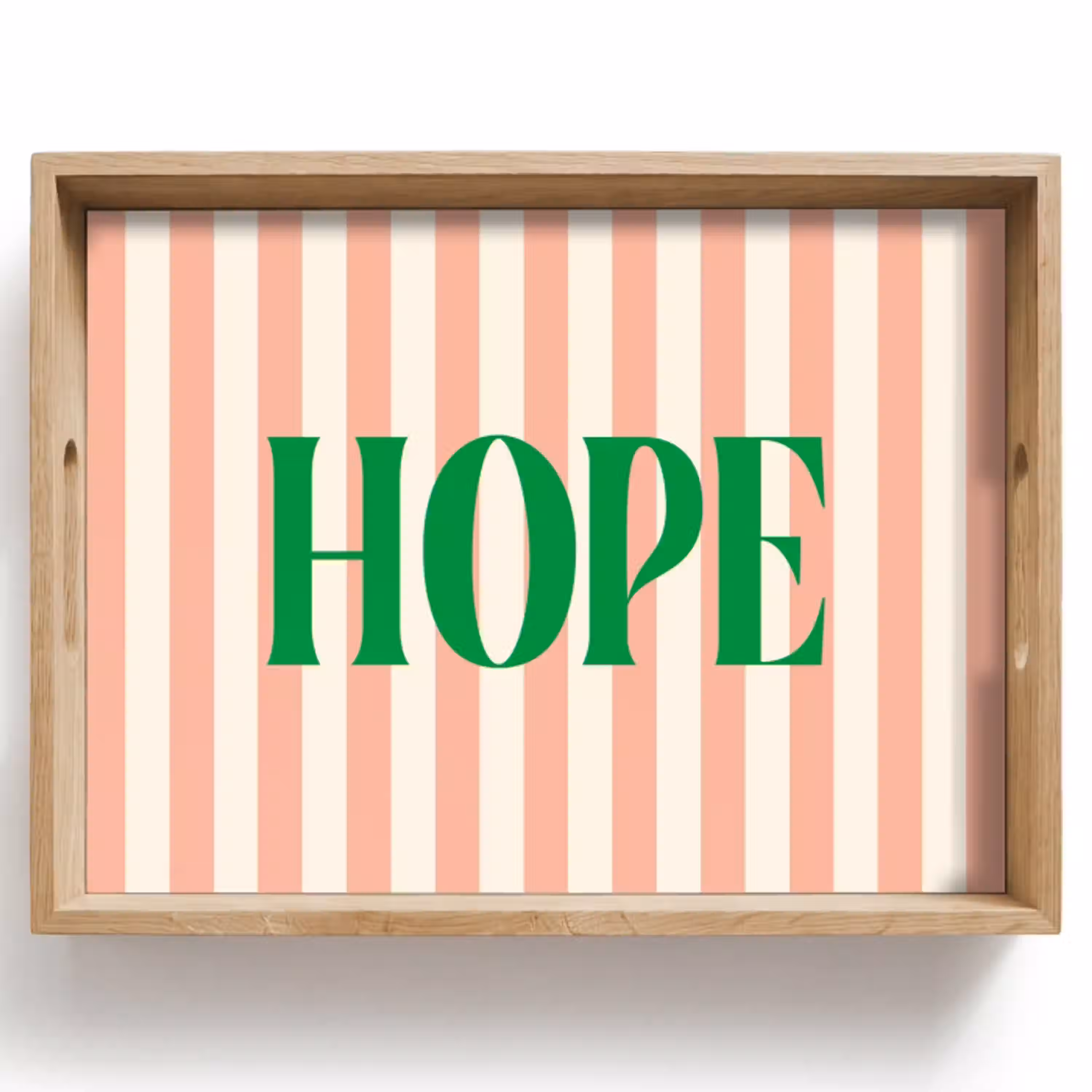 Zachtroze - Groen - Strepen - Hope Dienblad Rechthoek middel -z3d_shopping