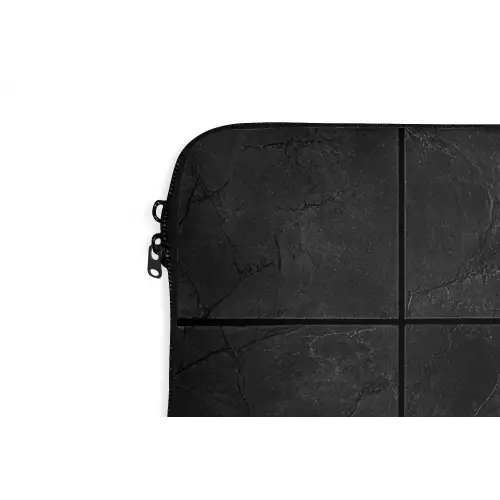 Zwart - Tegels laptophoes neopreen klein -detail