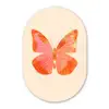 Vlinder - Minimalistisch - Roze Wandcirkel Ovaal Glas middel -3d