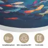 Zee - Vissen - Kleurrijk - Dynamisch Akoestische PET Vilt - Rond klein -closeup_DE