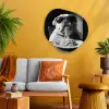 Hond - Bulldog - Pasta - Bril - Stoer - Dieren Wandcirkel Organisch Plexiglas middel -sfeer4
