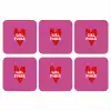 Girl power - Hart - Roze - Rood onderzetter kurk middel -3d
