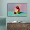 Taartje - Aardbeien - Glazuur - Kleurrijk canvas 2cm klein -sfeer4