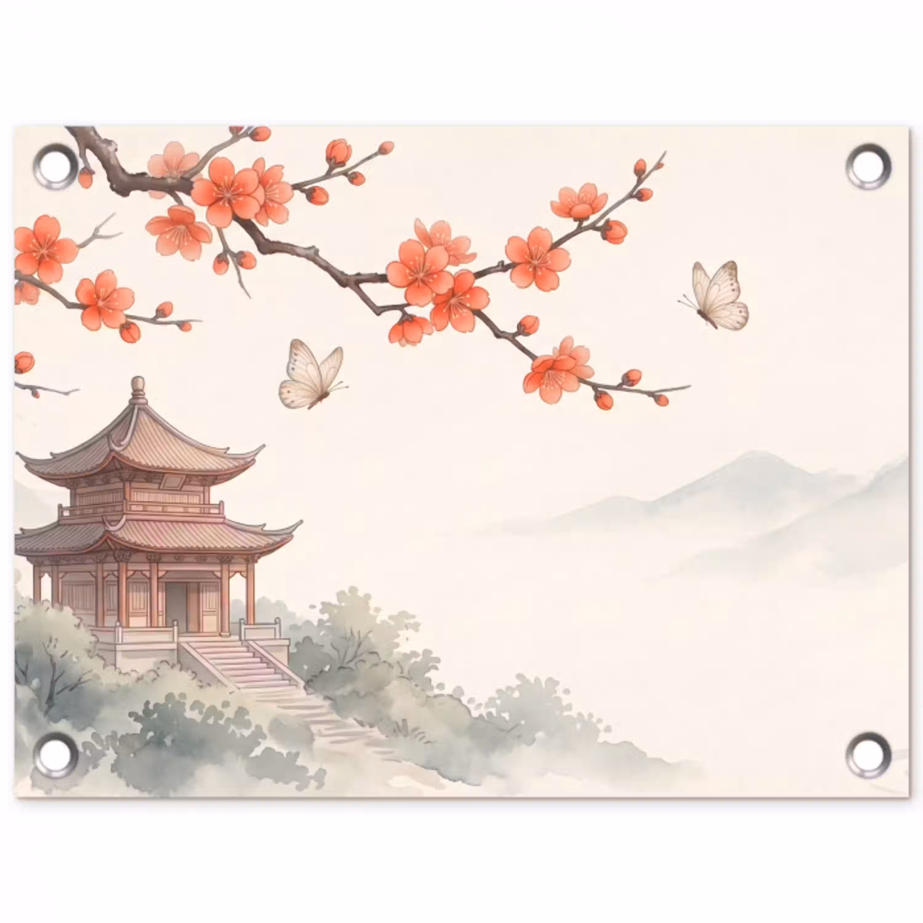 Kraanvogel - Azië - Klassiek tuinposter los doek klein -3d