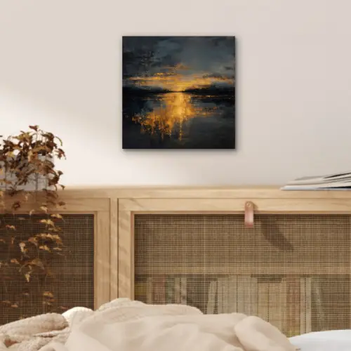 Gouden Reflectie op Water aluminium wit klein -sfeer3