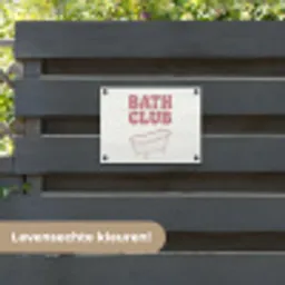 Retro - Bad - Roze tuinposter los doek klein -sfeer3