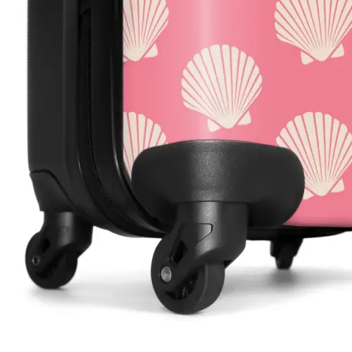 Patronen - Schelp patroon in zachtroze NBS - Handbagage koffer - Kinderen Unisex middel -wiel
