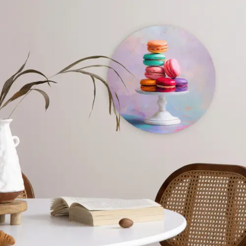 Macarons - Schaal - Pastel - Kleurrijk Wandcirkel plexiglas klein -sfeer4