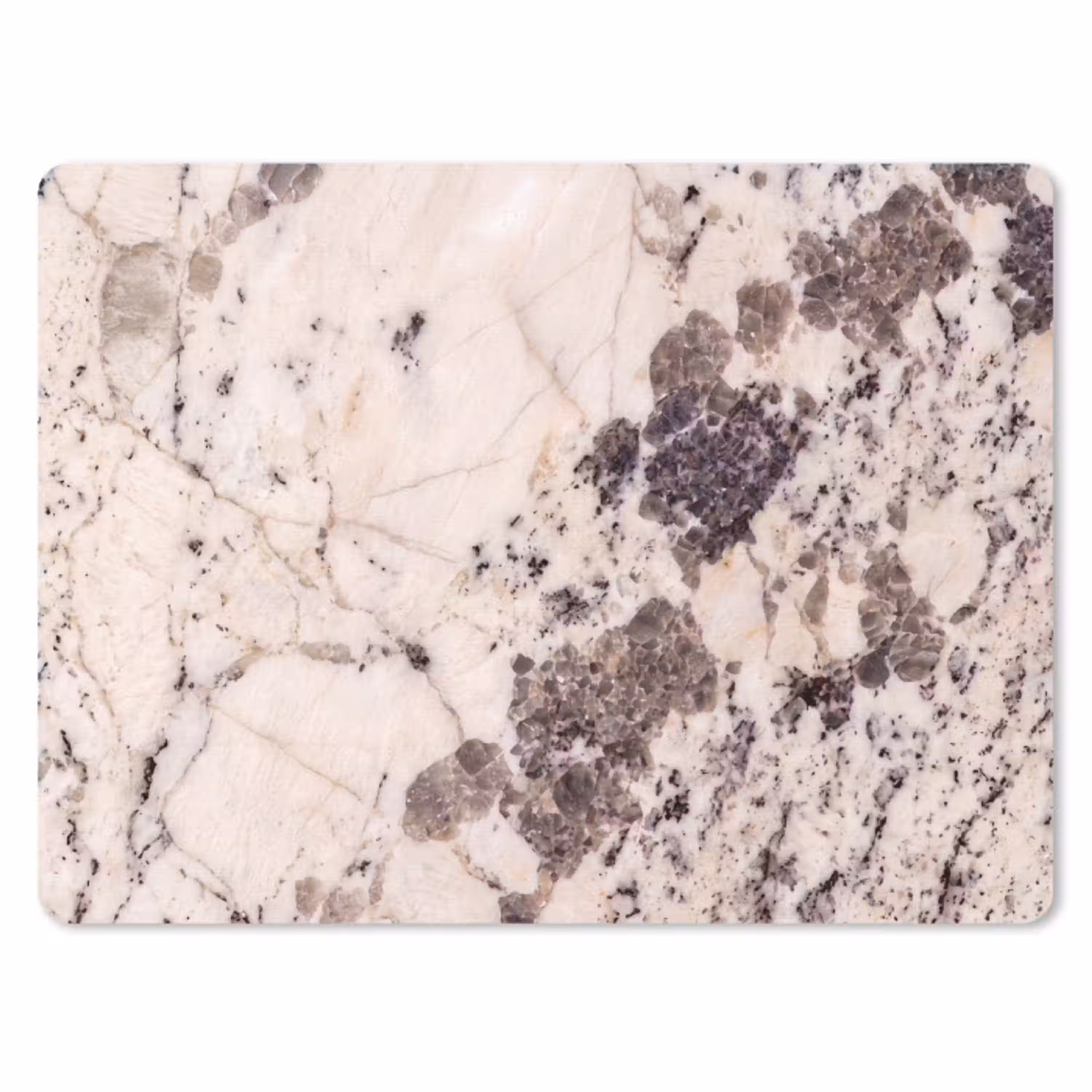 Natuursteen - Patroon - Abstract - Beige - Grijs muismat rubber klein -3d