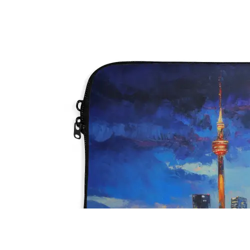 Skyline Toronto - Modern - Stadslicht - Blauw laptophoes neopreen klein -detail