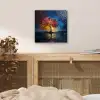 Boom - Blauw - Bladeren - Vakken aluminium wit klein -sfeer3