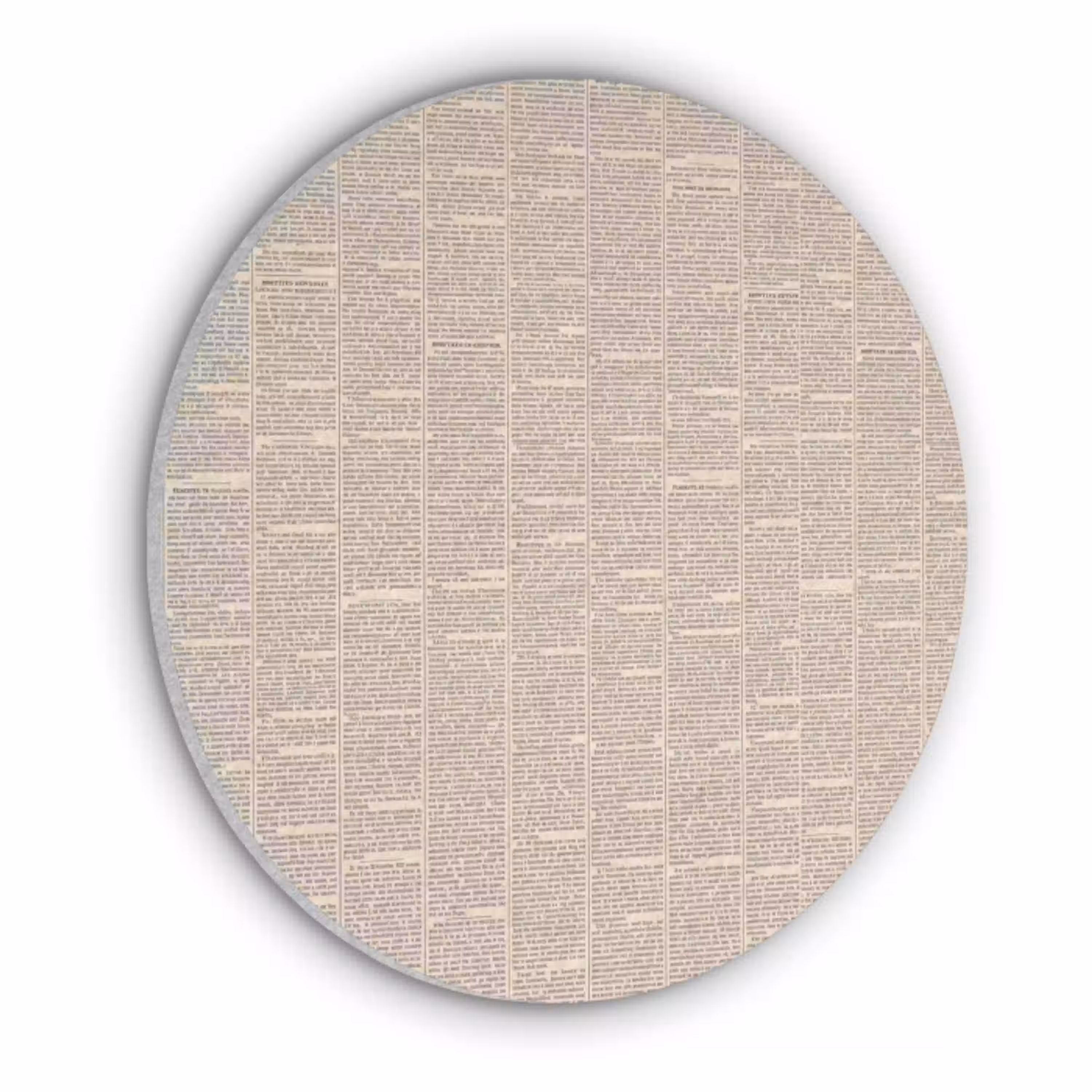 Krant - Nieuws - Historisch - Vintage - Beige Akoestische PET Vilt - Rond klein -3d