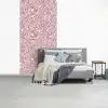 Kronkelende lijn - Magenta - Crème fotobehang vinyl groot 64 -slaapkamer