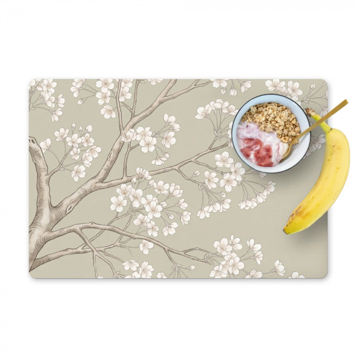 Sereen - Bloesem - Wit Placemat vinyl groot -zzzproduct_Kitchenyeah-website