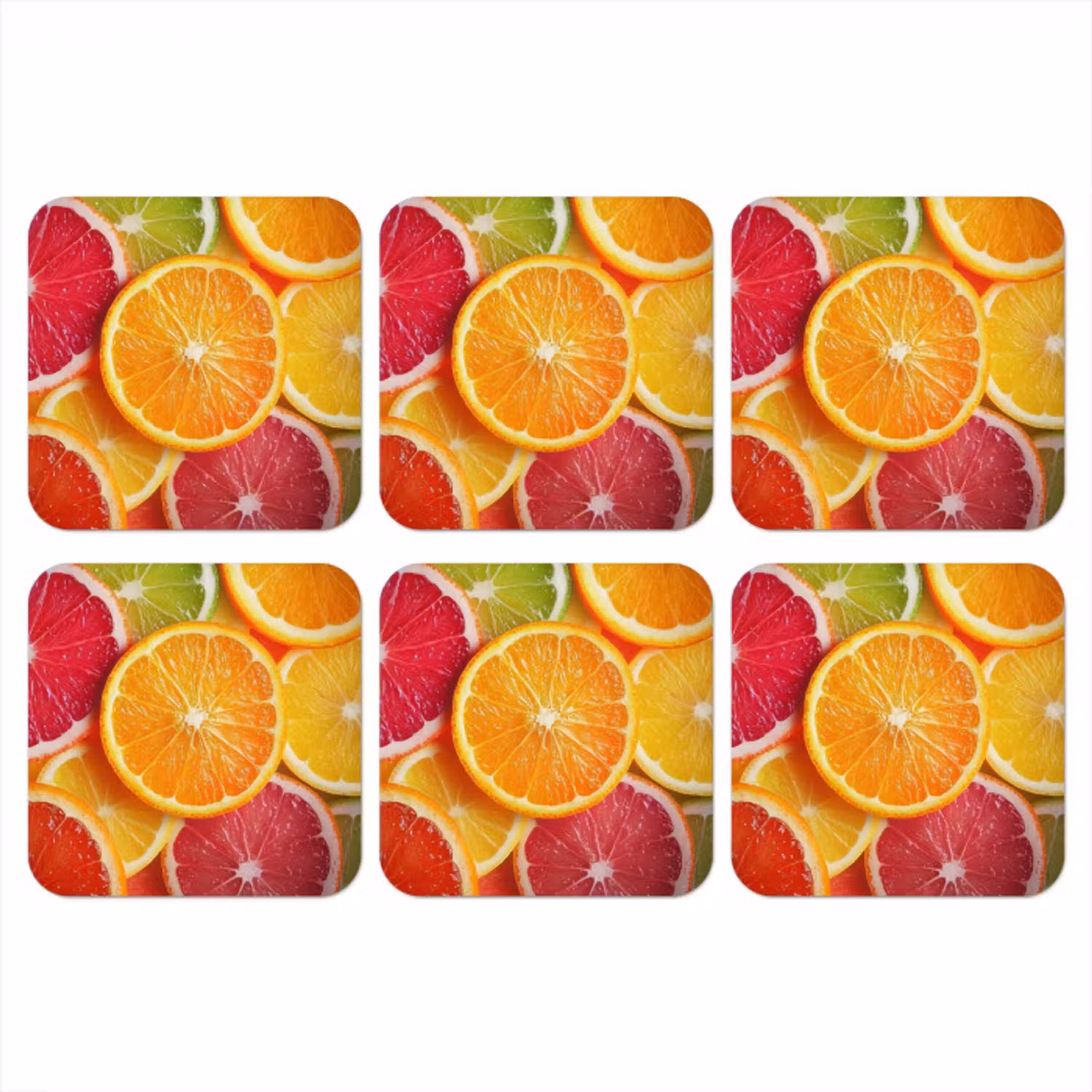 Fruit - Kleurrijk - Close up onderzetter kurk middel -3d