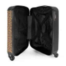 Dieren print panter bruin NBS - Handbagage koffer - Kinderen Unisex middel -binnenkant