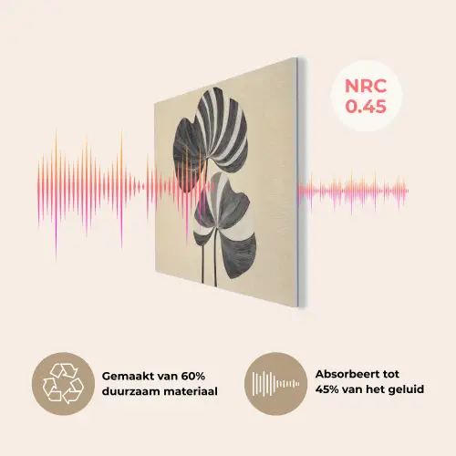 Zwart - Bladeren - Strepen - Minimalistisch PET vilt klein -USP_NL