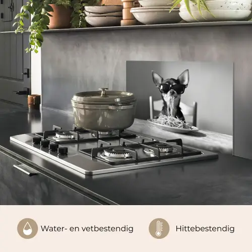 Chihuahua - Hond - Zonnebril - Humoristisch - Zwart - Wit - Spaghetti keuken achterwand spatscherm klein -usp_NL