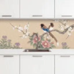 Bloemen - Vogels - Bloemen keuken achterwand 2 middel -3d