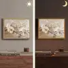 Bloemen - Natuur - Wit - Bloesem - Abstract Light Box met batterij (Wandlamp) middel -sfeer3