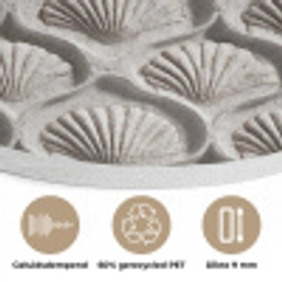Zand - Schelpenvorm - Grijs Akoestische PET Vilt - Rond klein 838 -closeup_NL