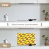 Citroenen - Geel - Stippen - Oranje keuken achterwand spatscherm klein 900 -voor_na_NL