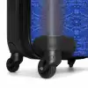 Donker blauw slangenhuid met symmetrische schubstructuur NBS - Handbagage koffer - Kinderen Unisex middel -wiel