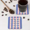 Try again - Strepen - Roze - Verticaal - Blauw onderzetter kurk middel -sfeer2