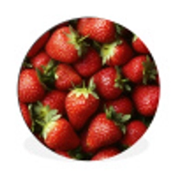 Aardbei - Fruit - Rood Wandcirkel aluminium klein -3d