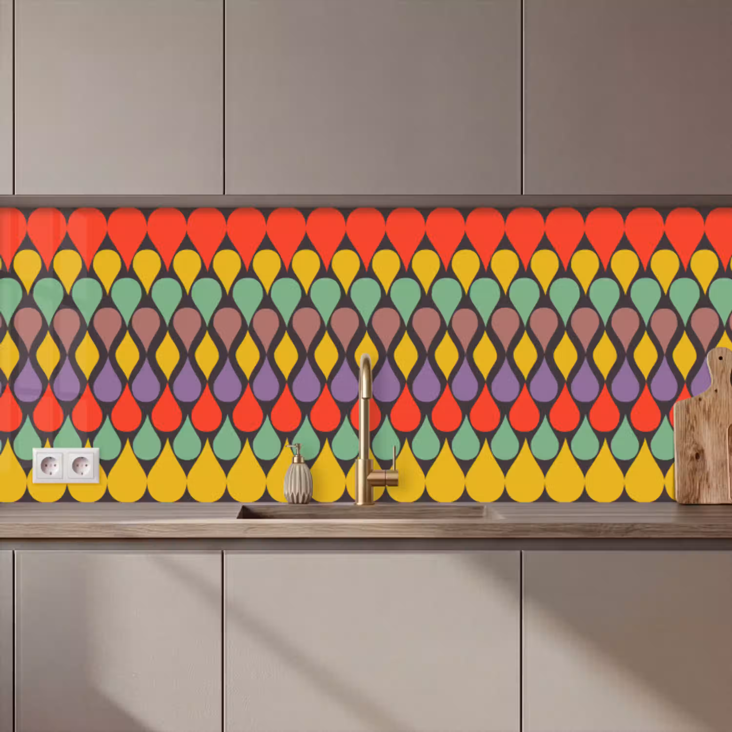 Vintage - Retro - Kleuren -  Patronen keuken achterwand 2 middel 871 zz_3dshopping