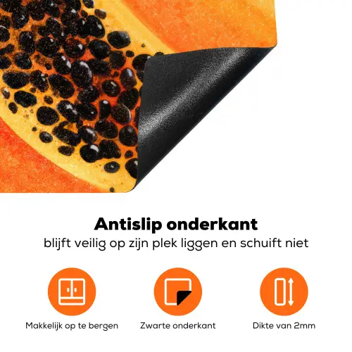 Papaja - Oranje - Topisch Inductie beschermer vinyl 3mm klein -zzzzzzz-td-onderkant