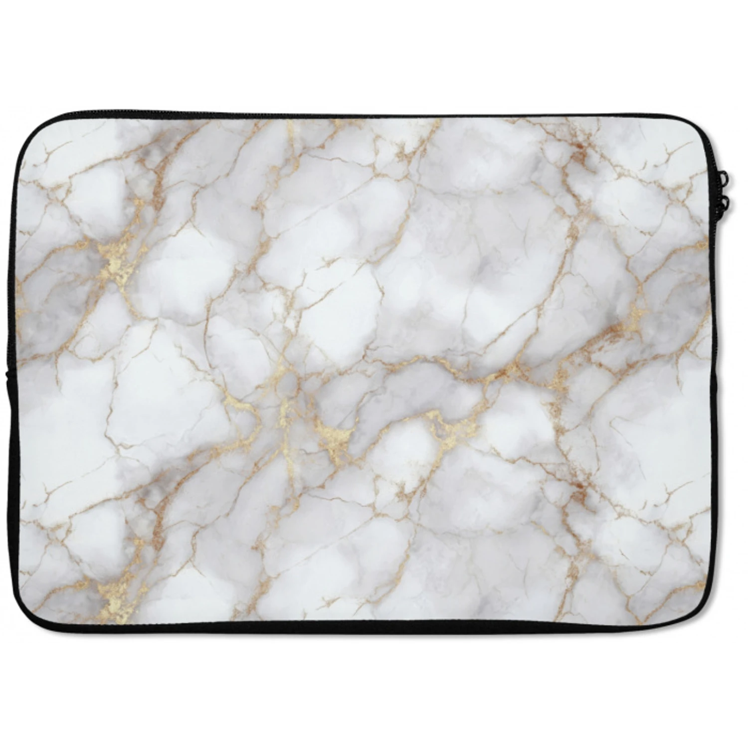 Wit - Goud - Marmer - Grijs laptophoes neopreen klein 279 -zkaufland3dotto