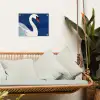 Zwaan - Wit - Snavel - Illustratie tuinposter los doek klein -sfeer7