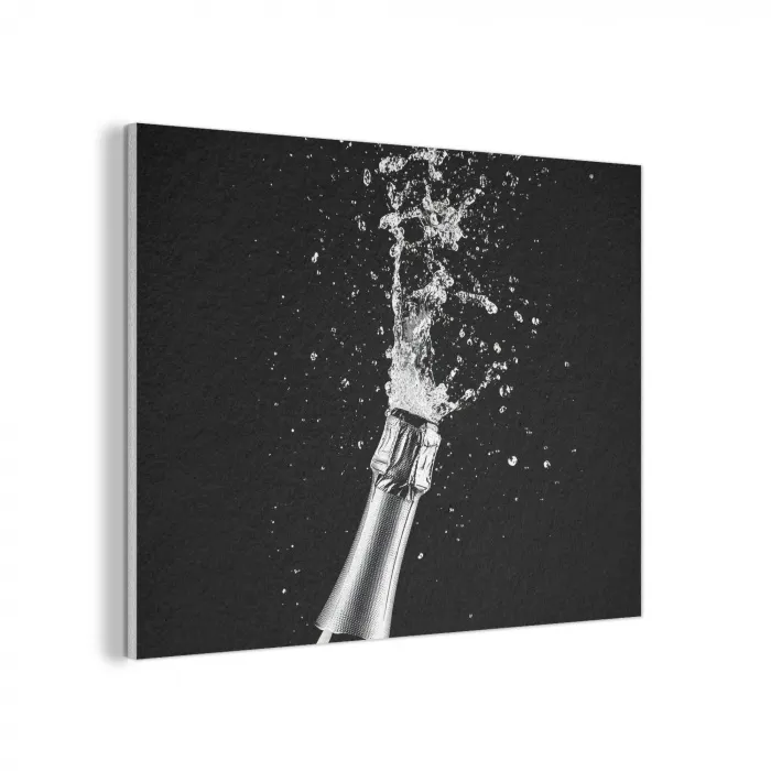 Champagne - Zwart - Spetters - Popping PET vilt klein -3d