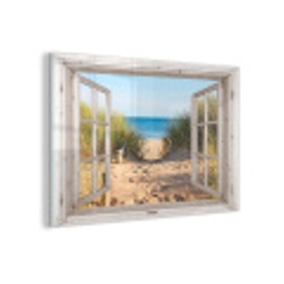 Doorkijk - Strand - Zee - Duinen - Zand - Water - Helmgras plexiglas 5mm klein -z3d