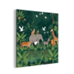 Tropisch - Jungle -  Groen aluminium wit klein -3d