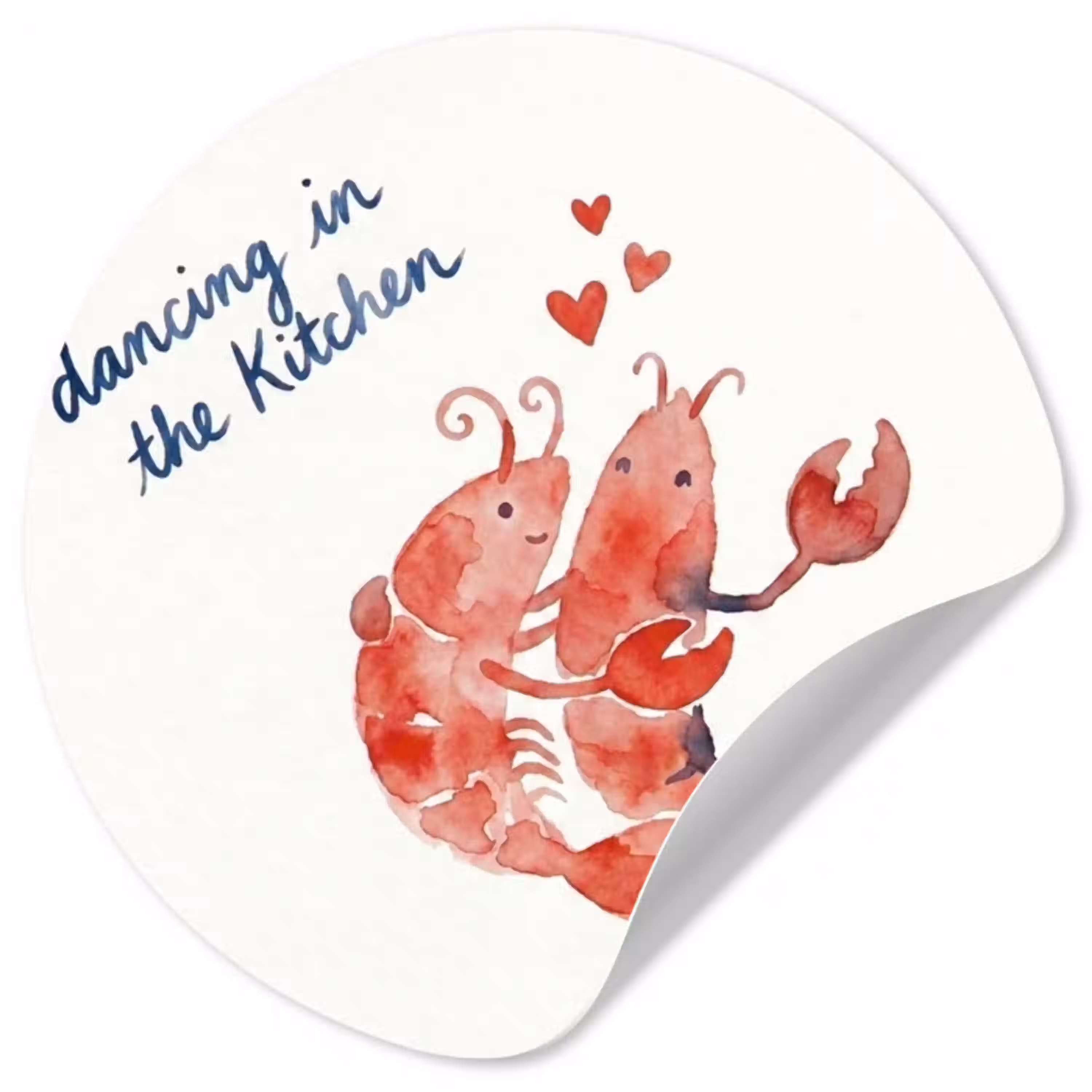Dier - Dans - Liefde - Waterverf - Rood Wandcirkel behangsticker klein -3d